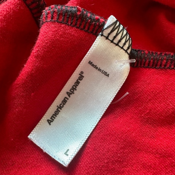 American Apparel bodysuit (L) red and black printed - Picture 2 of 4